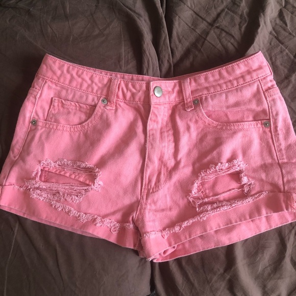 High Waisted Jean Shorts from F21 in Pink! - Picture 4 of 9
